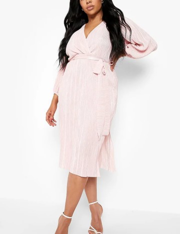 Rochie midi Boohoo, roz