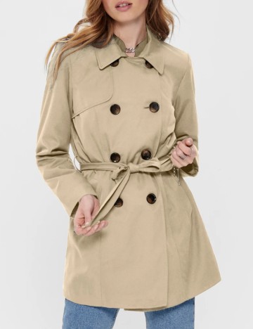 Trench scurt Only, bej