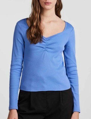 Bluză Pieces, albastru