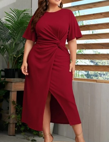 Rochie midi Shein Curve+, roșu