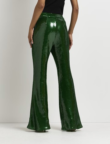 Pantaloni evazați River Island, verde