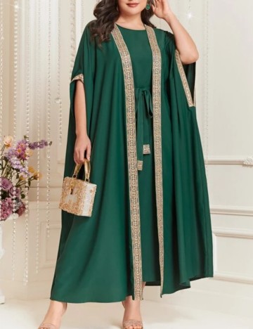 Set Rochie și Cardigan Shein Curve+, verde