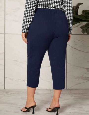 Pantaloni 3/4 Shein Curve+, bleumarin