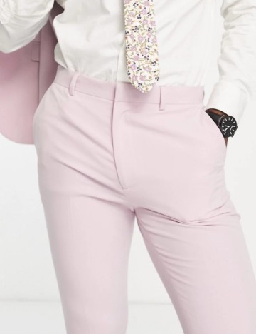 Pantaloni de costum ASOS, roz