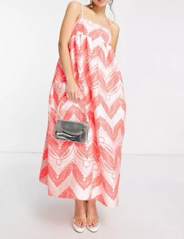 Rochie midi ASOS, roz neon