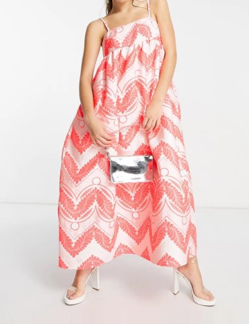 Rochie midi ASOS, roz neon