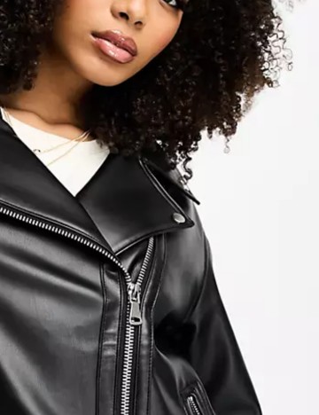 Geacă Imitație Piele ASOS, negru