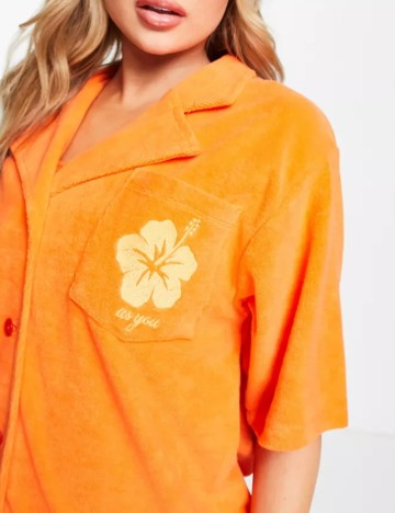 Cămașă cu m&acirc;necă scurtă AsYou, portocaliu