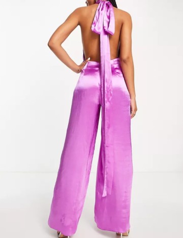 Salopetă lungă ASOS, mov magenta