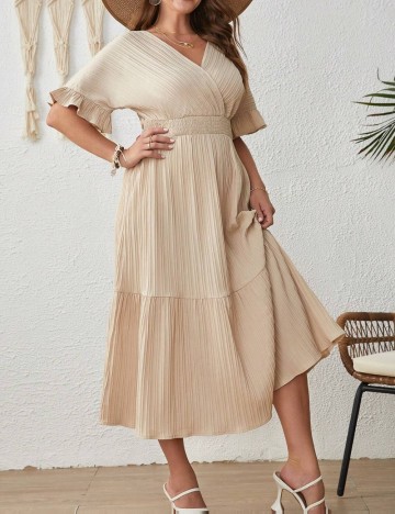 Rochie midi Shein Curve+, bej
