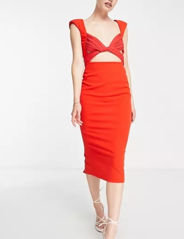 Rochie midi ASOS, roșu
