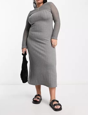 Rochie midi ASOS, gri