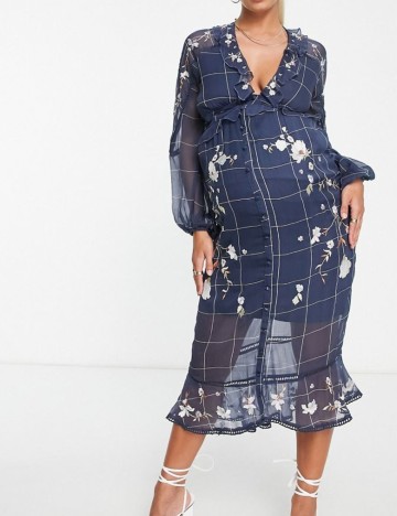 Rochie midi ASOS, albastru