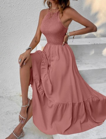 Rochie maxi Shein, roz prafuit