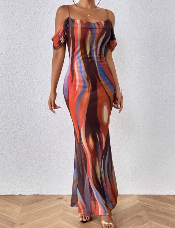 Rochie maxi Shein, mix culori