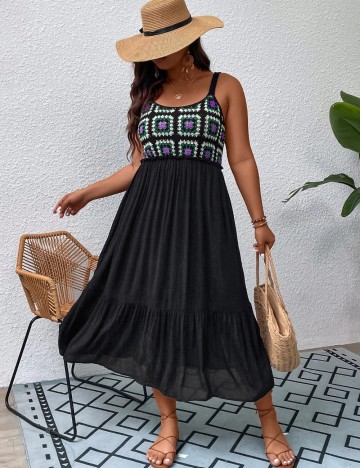 Rochie midi Shein Curve+, negru
