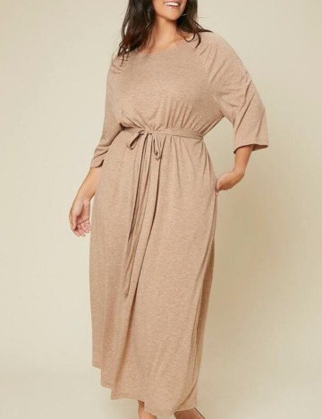 Rochie midi Shein Curve+, bej