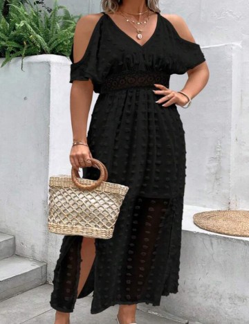 Rochie midi Shein Curve+, negru