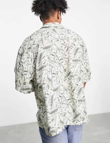 Cămașă cu m&acirc;necă scurtă ASOS, verde