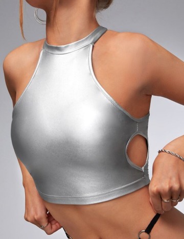 Top Shein, argintiu