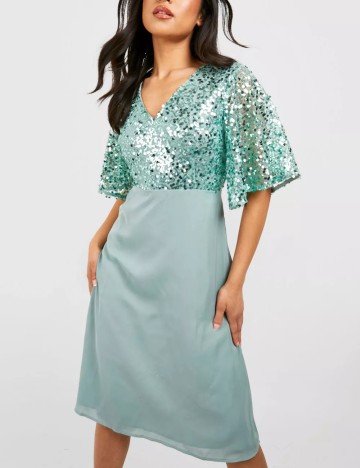 Rochie midi Boohoo, verde menta