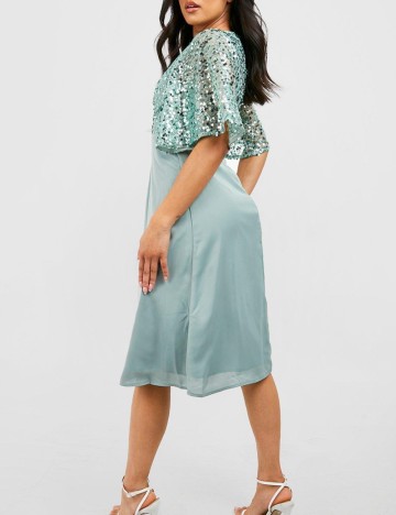 Rochie midi Boohoo, verde menta