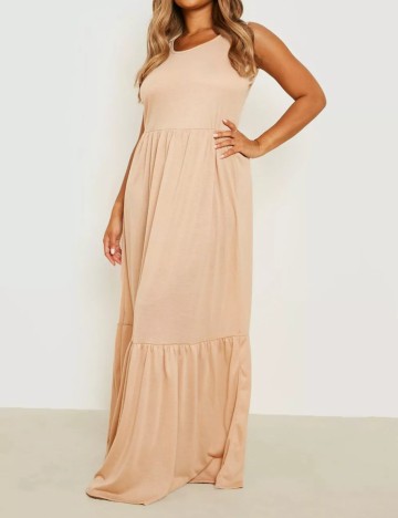 Rochie maxi Boohoo, bej