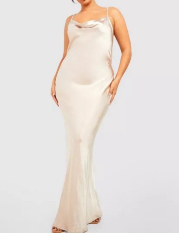 Rochie maxi Boohoo, bej