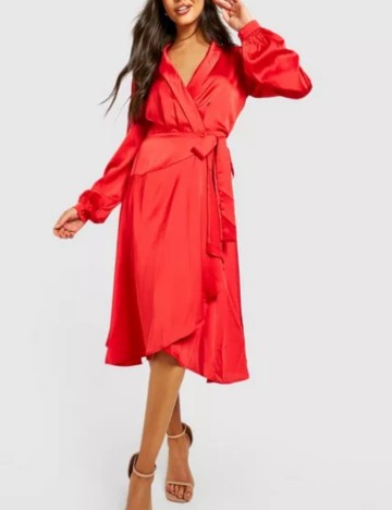 Rochie midi Boohoo, roșu