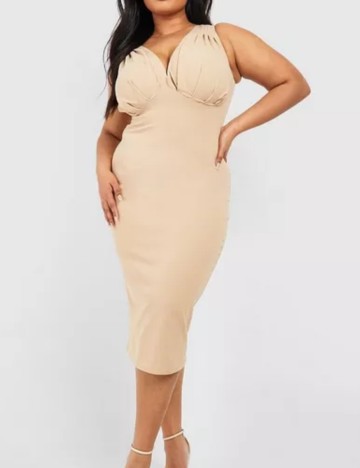 Rochie midi Boohoo, bej