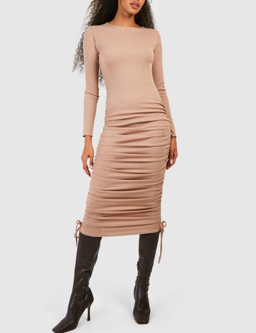 Rochie midi Boohoo, crem