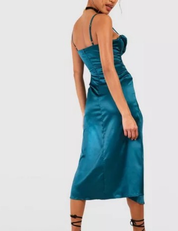 Rochie midi Boohoo, turcoaz inchis