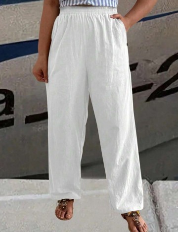 Pantaloni Shein, alb