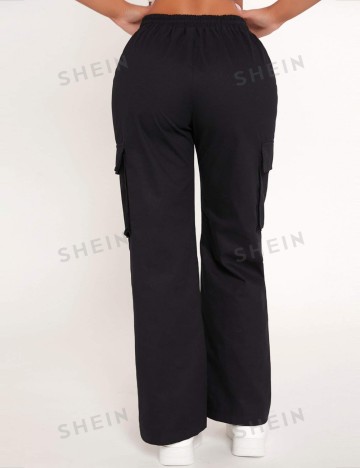 Pantaloni cargo Shein, negru