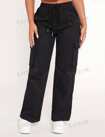 Pantaloni cargo Shein, negru