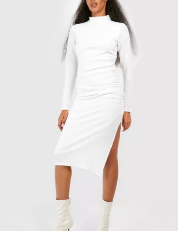 Rochie midi Boohoo, alb