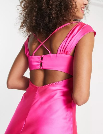 Rochie midi ASOS, roz