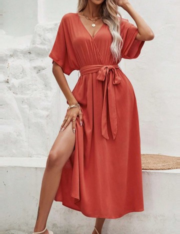 Rochie midi Shein, cărămiziu