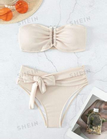 Costum de baie Shein, crem