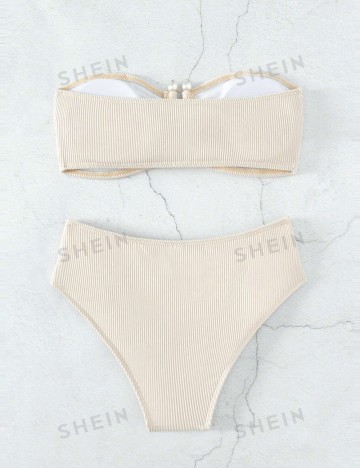 Costum de baie Shein, crem