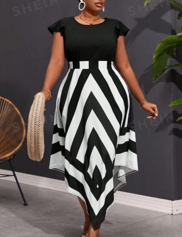 Rochie midi Shein Curve+, mix culori