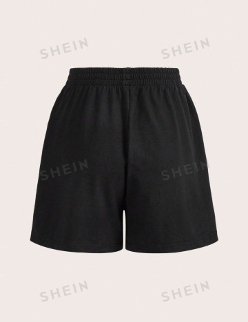 Pantaloni scurți Shein Curve+, negru