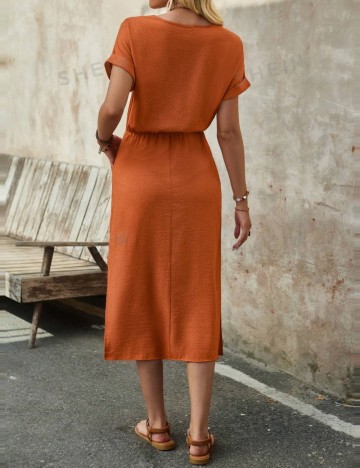 Rochie midi Shein, cărămiziu