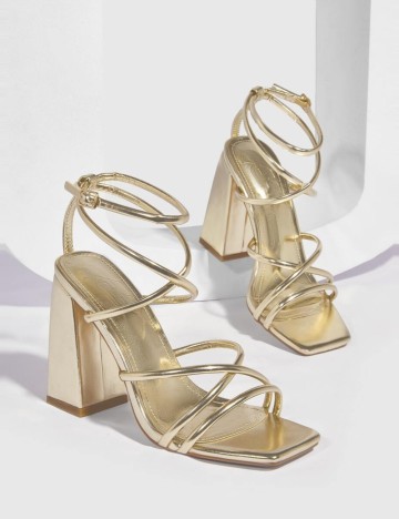 Sandale Cu Toc Shein, auriu