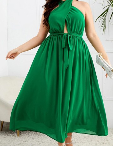 Rochie maxi Shein Curve+, verde