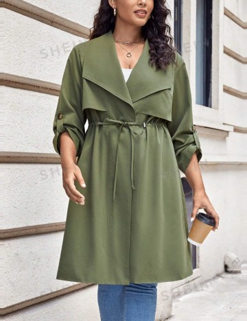 Trench Shein Curve+, kaki