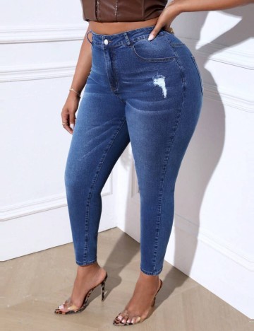 Jeans Shein Curve+, albastru