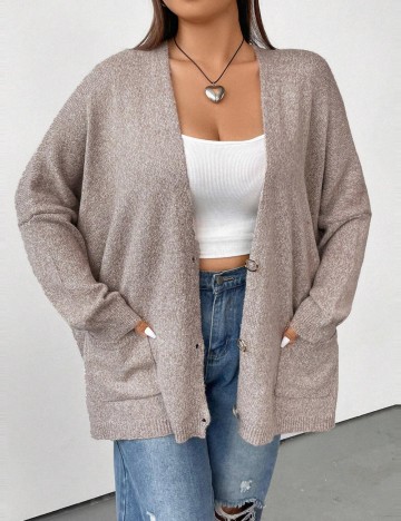 Cardigan Shein Curve+, bej