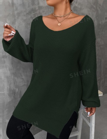 Pulover Shein Curve+, verde