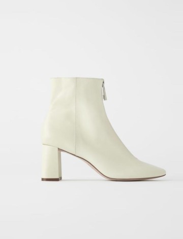 Botine din piele Zara, crem